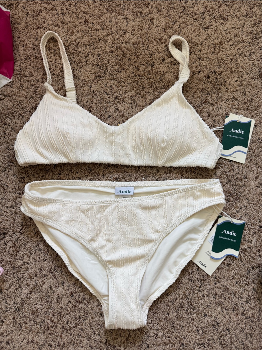 Andie Target Ivory Textured Bikini Set